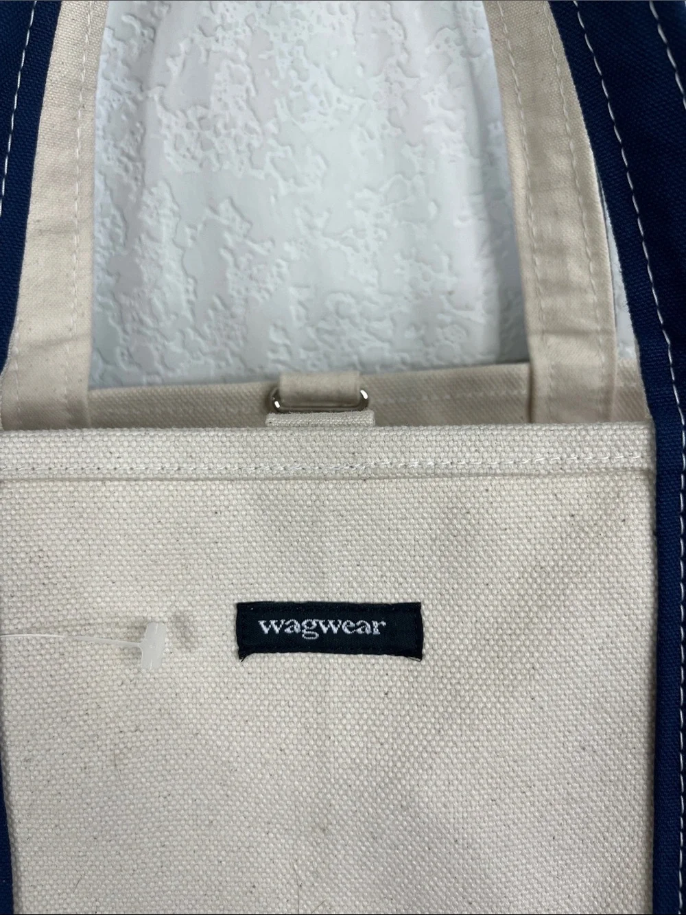 WagWear Boat Canvas Carrier Natural Navy Classic Dog Tote Shoulder Bag 12 lb Pet